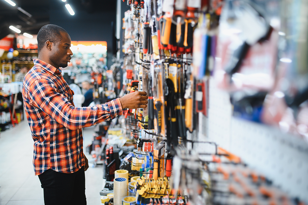 Man Shopping In The PPE Isle